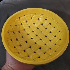 Vintage Primo’Gi Handmade Woven Ceramic Basket Weave Butter Yellow Made …